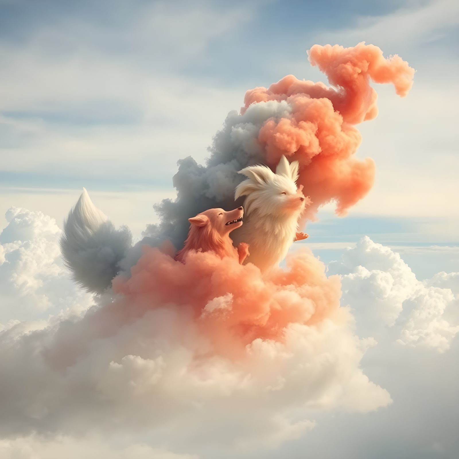 Epic Cloud Fox Chases a Red Hound in the Sky