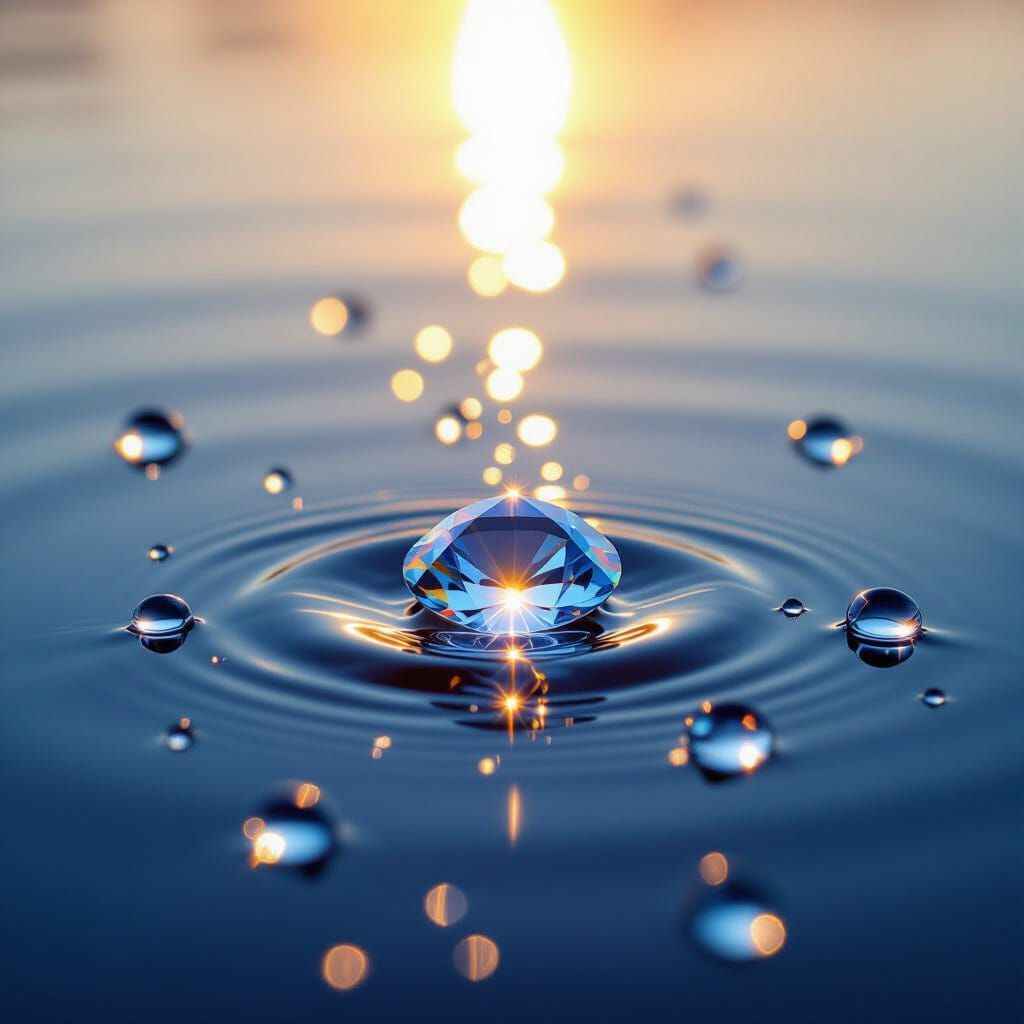 Rainbow Diamonds: Raindrops in Early Sunlight