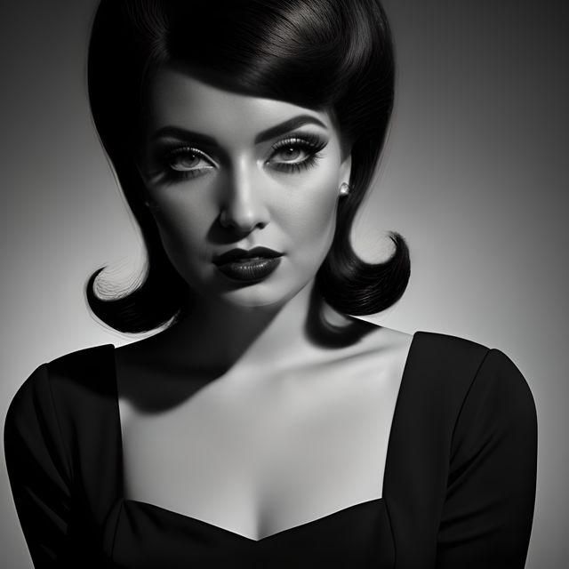 Film Noir Fashion Model in Black and White