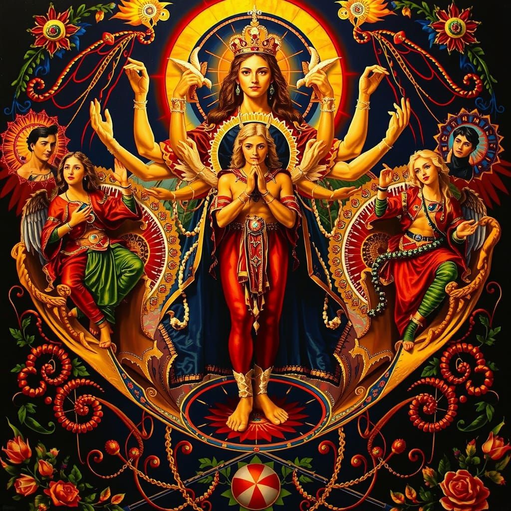 Allegorical Masterpiece Painting of Beauty and Truth