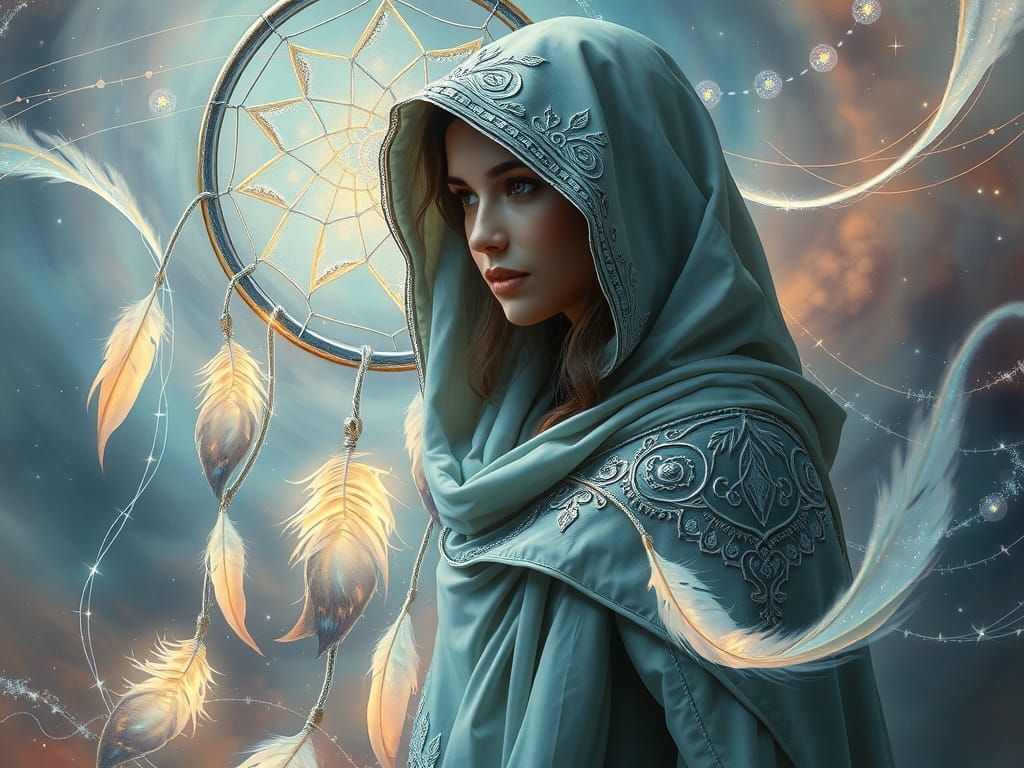 Mystical Dreamcatcher Enchantress in Ethereal Glow