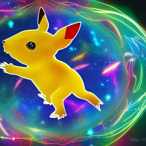 Cosmic Pikachu Holographic Illustration by Pablo Amaringo
