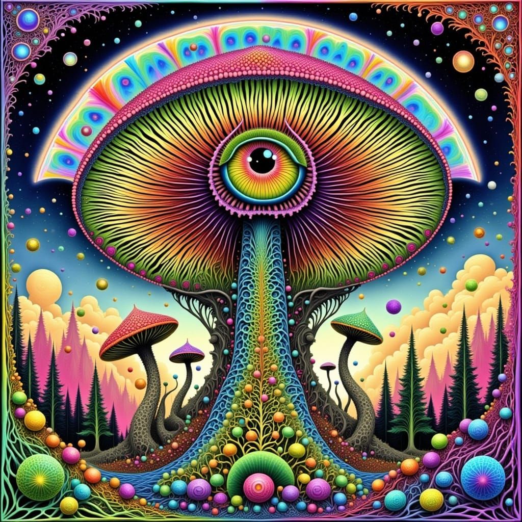 Cyberpunk Cyclops Lord in Whimsical, Pixelated Glory