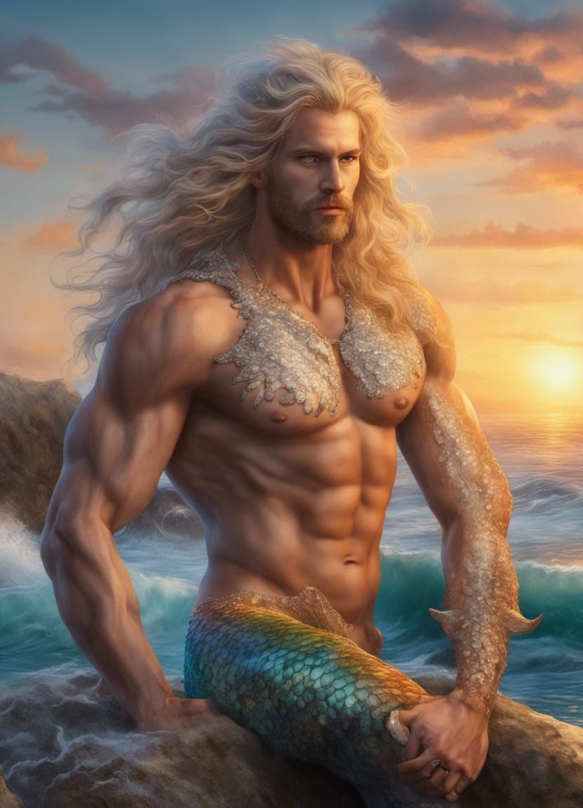 Merman on an Ocean Rock