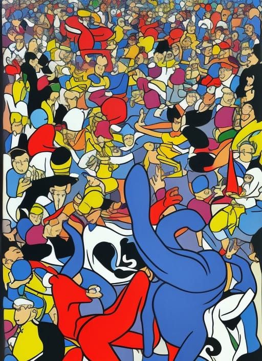 Yin and Yang Cause Traffic Panic: Hergé Comic Art