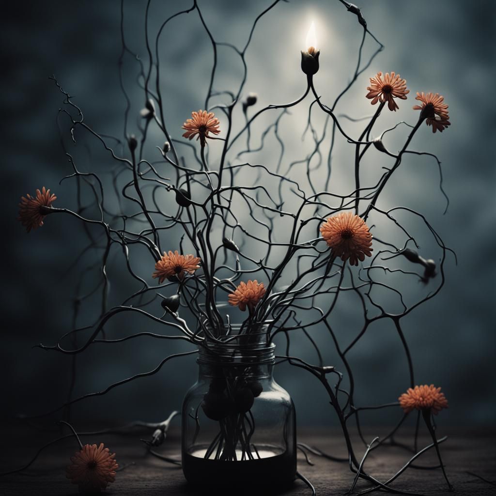 Realistic Neurons and Flowers in Dark Lightning