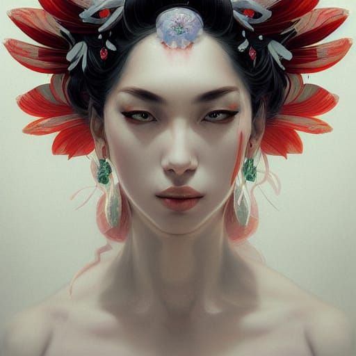 Izanami in the Underworld: Hyperdetailed Portrait