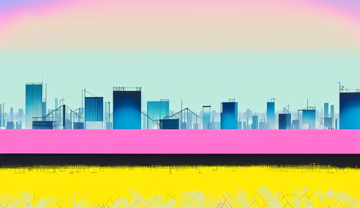 VR Cityscape in Abstract Expressionist Colorfield Style