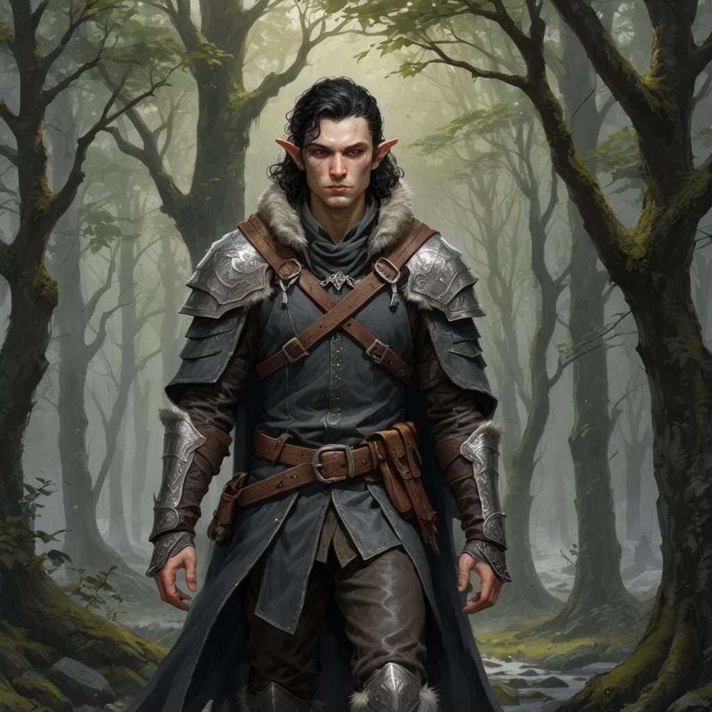 Slavic Shadar-Kai Elf Hunter in Dark Leather