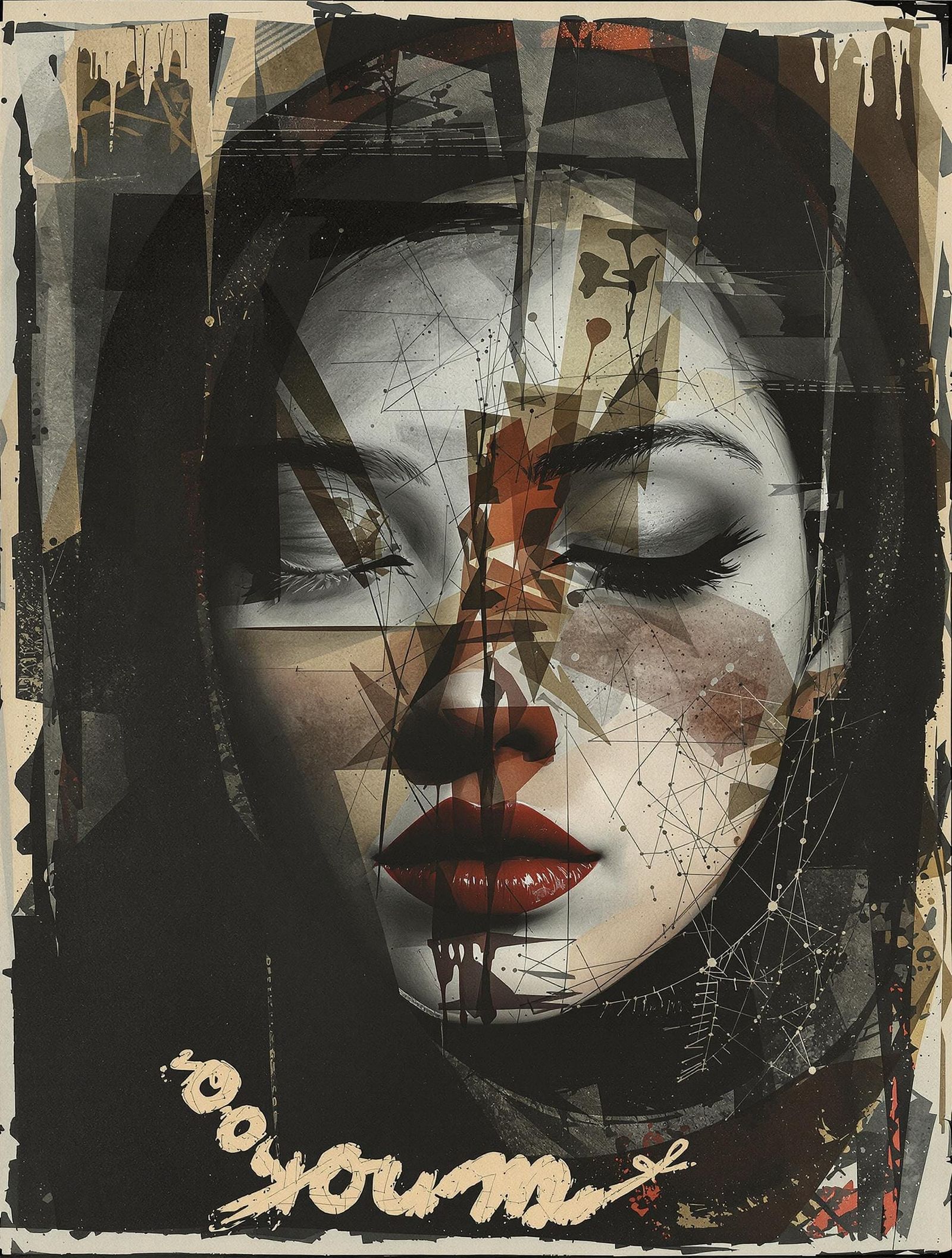 Surreal Portrait Inspired by Henri Michaux's Art