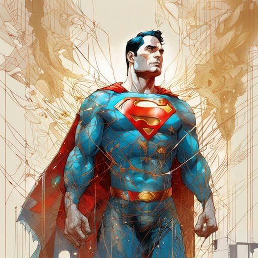 Stylized AI Rendition of Superman