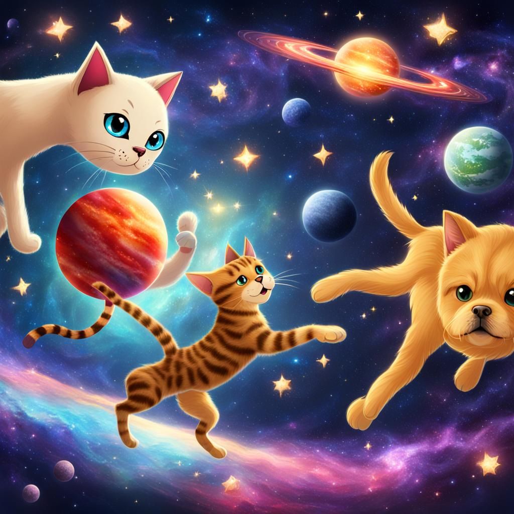 Epic Battle: Universe Cat Versus Galaxy Dog