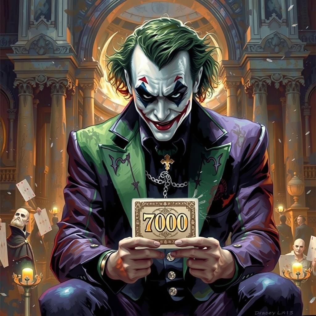 Joker Card in Dark Fantasy Style