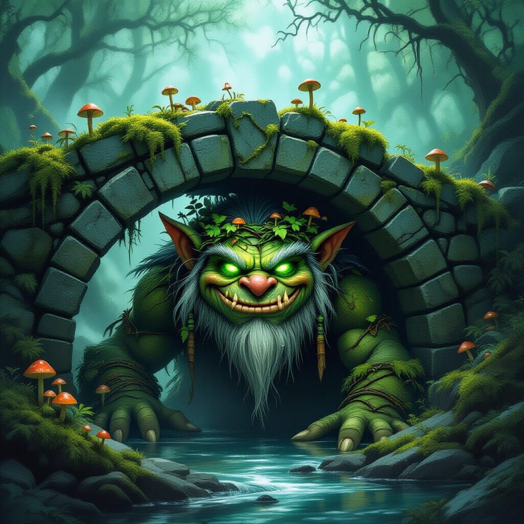 Male Troll under a bridge