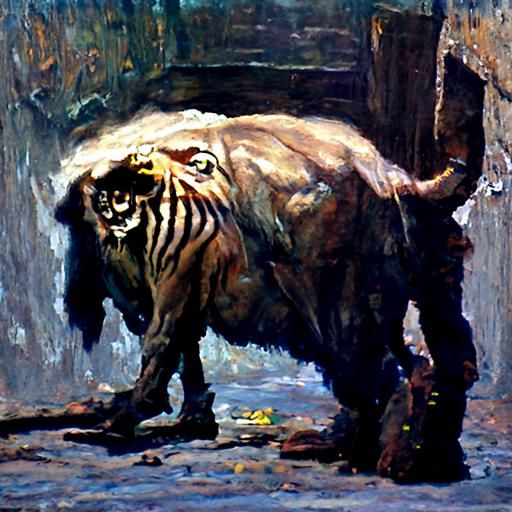 Animal Portrait in Oil Painting Style