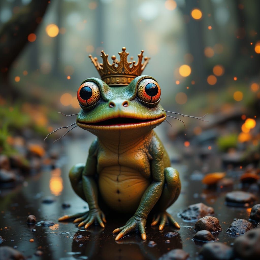 A Toad in Regal Splendor Sings with Cinematic Flair