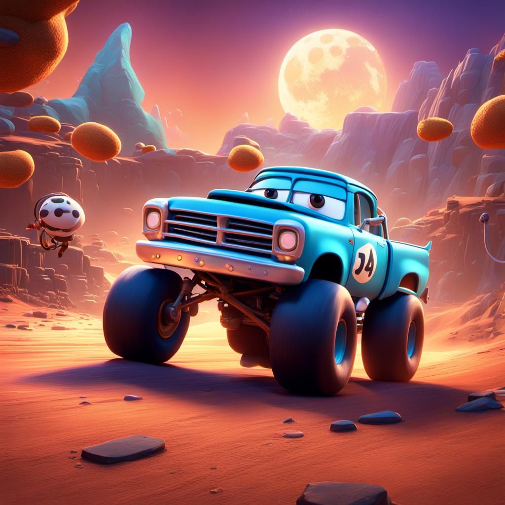 Bad Moon Racing: Pixar-Style 3D Digital Art