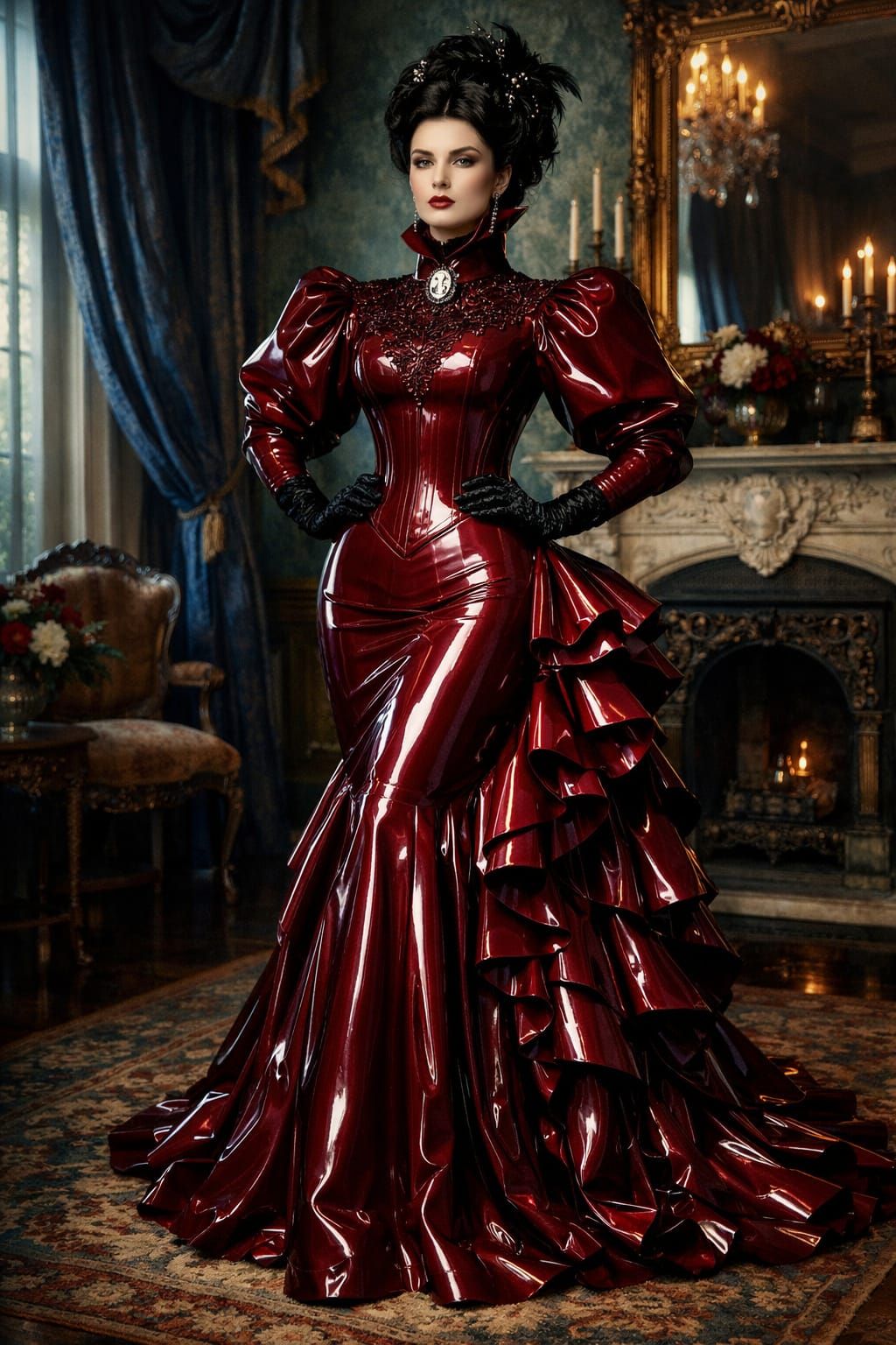 Neo-Victorian Latex Gown Portrait