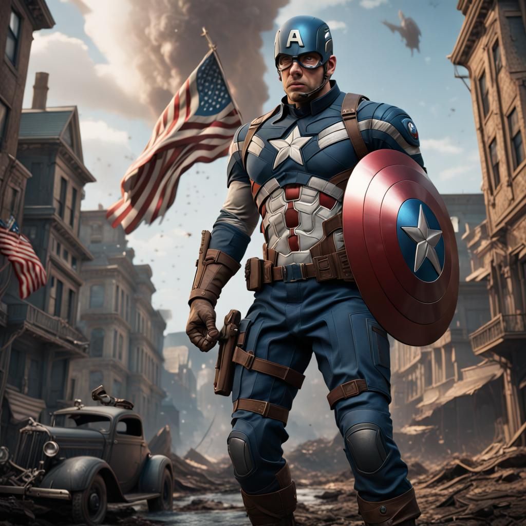 Detailed Captain America Matte Painting