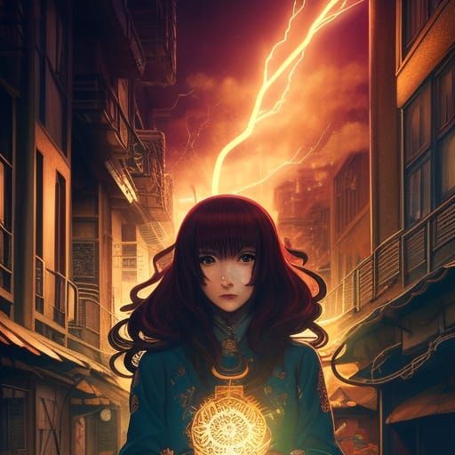 Anime Portrait in Style of Satoshi Kon and Guweiz