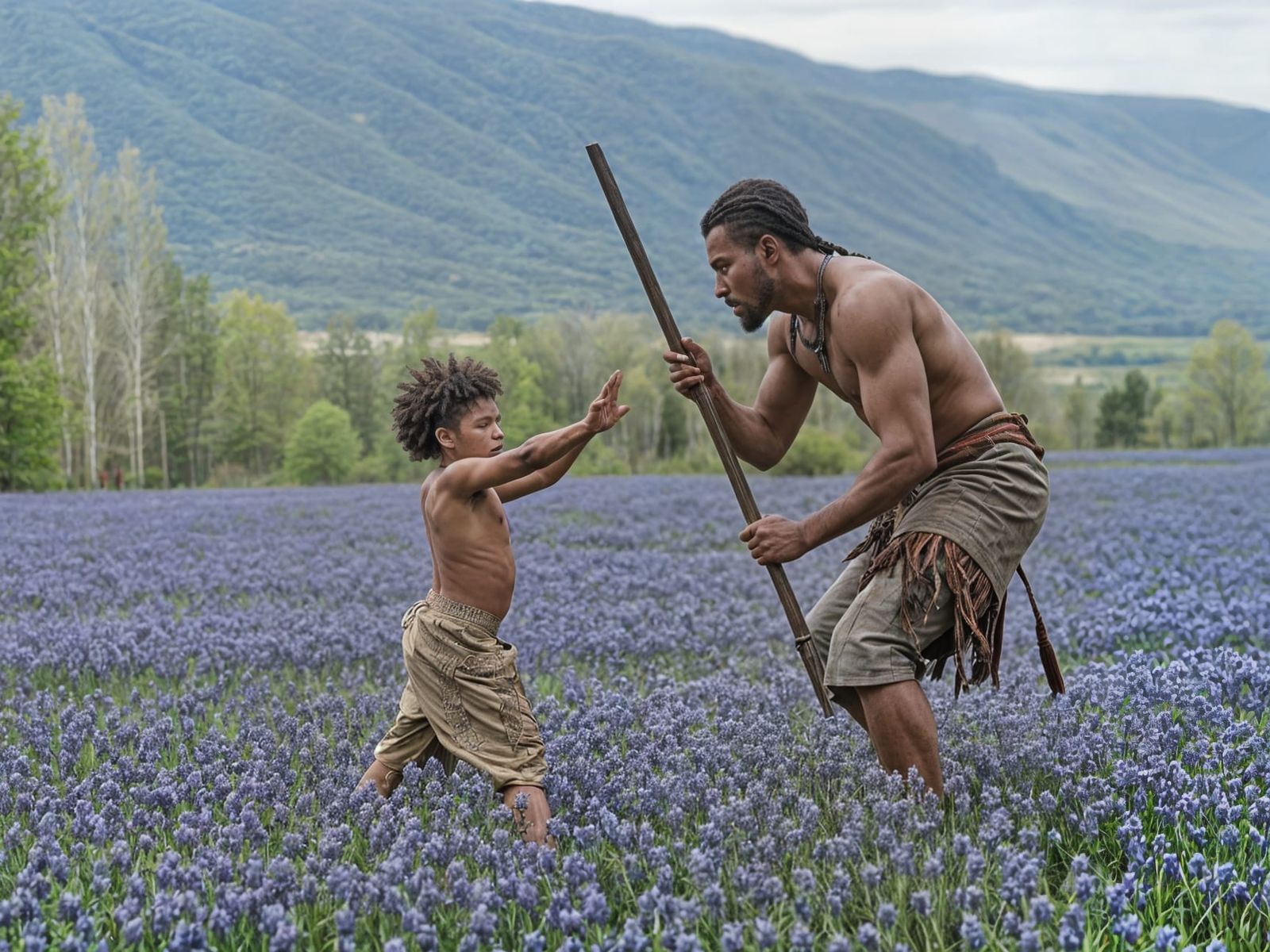 Tribal Warrior Teaches Son Self-Defense