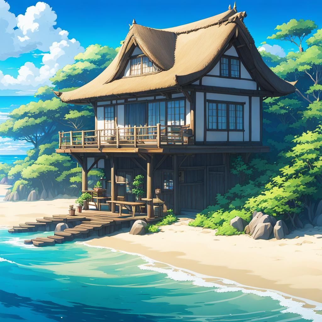 Secluded Anime Cottage on Ocean Beach
