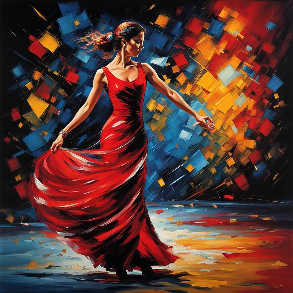 Expressive Tango Dance of a Sad Woman