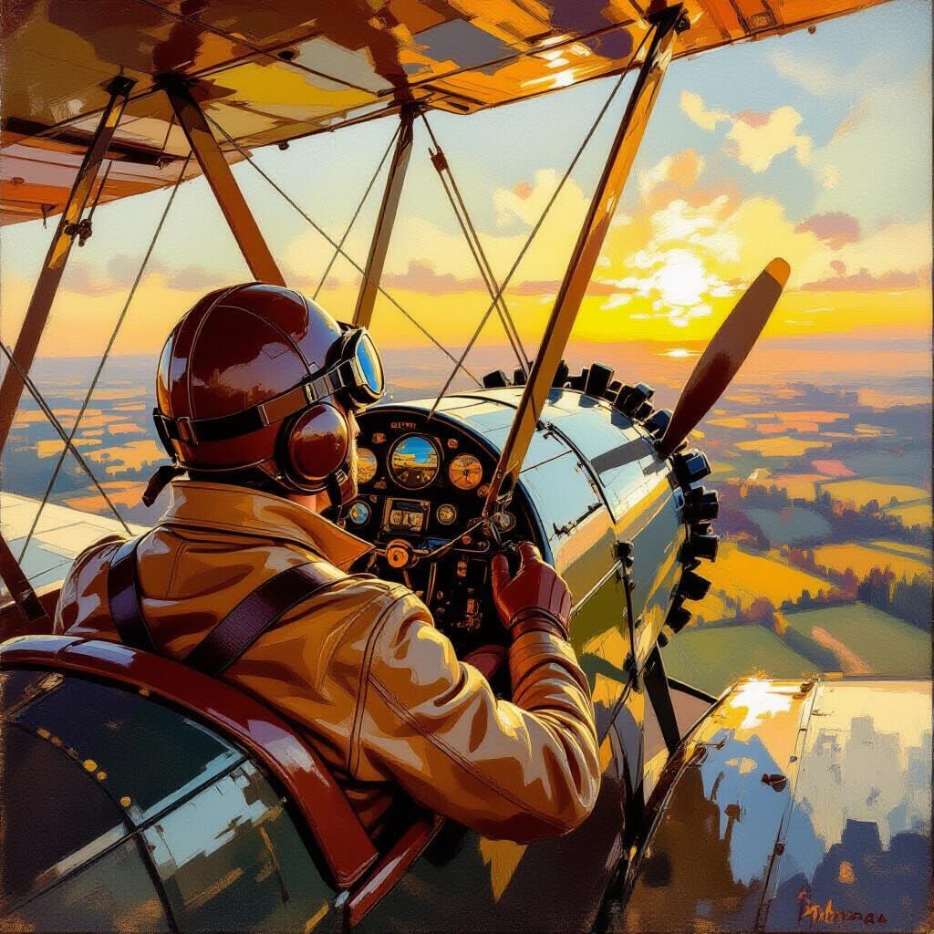 Pilot's View From Curtiss Jenny Cockpit