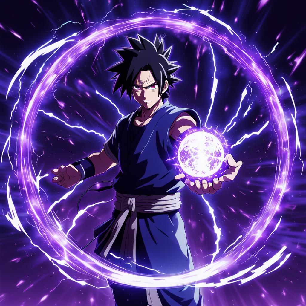 Cel-Shaded Anime Masterpiece: Sasuke Uchiha with Electrifyin...
