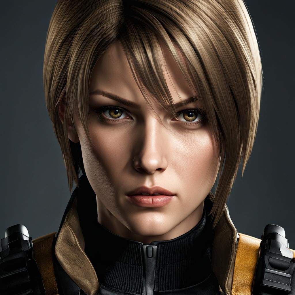Realistic Female Leon Kennedy Portrait, Professional Photogr...
