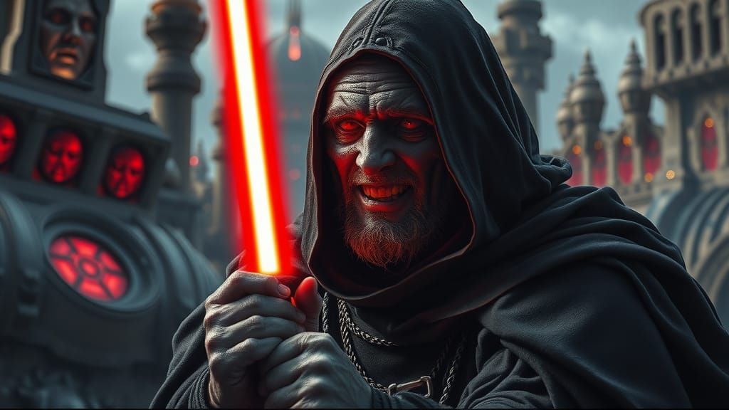 Sith Master in Imperial Base, Hyperrealistic Concept Art