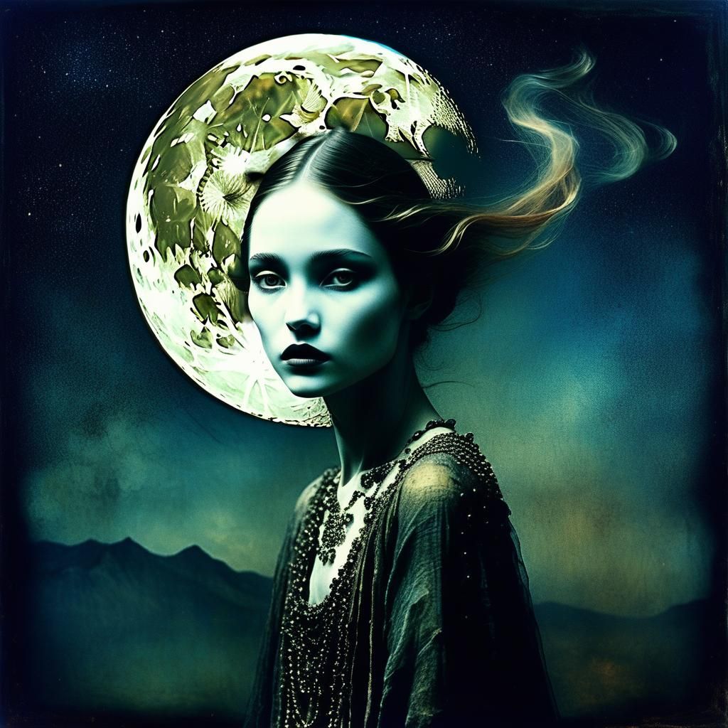 Surreal Moonlit Desire Photo Collage