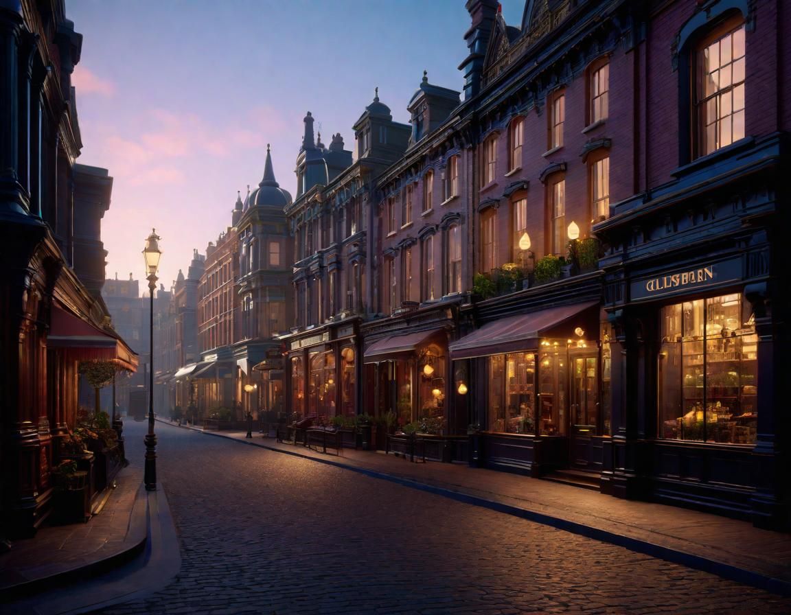 Victorian Street Scene at Magic Hour