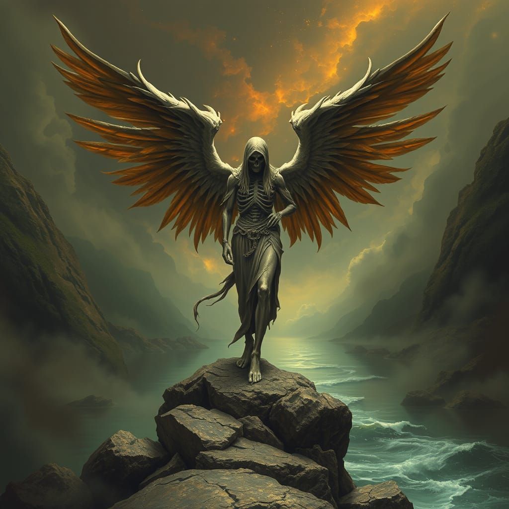 Angel of Death Standing at the River's Edge