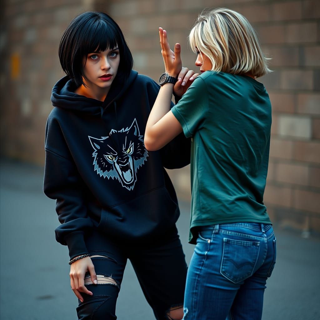 Intense Confrontation Between Two Young Women