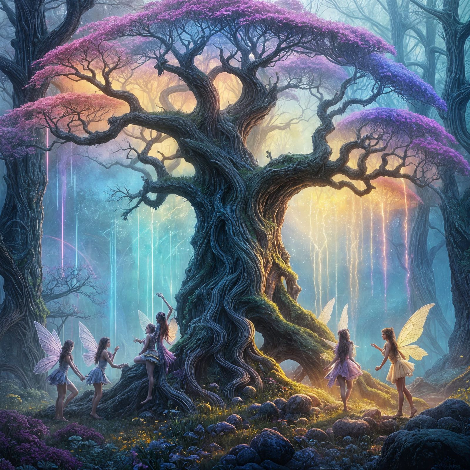 Rainbow Fairies in Detailed Fantasy Art