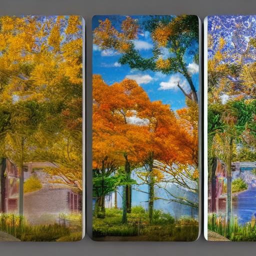 Four Seasons Collage: Detailed Matte Painting