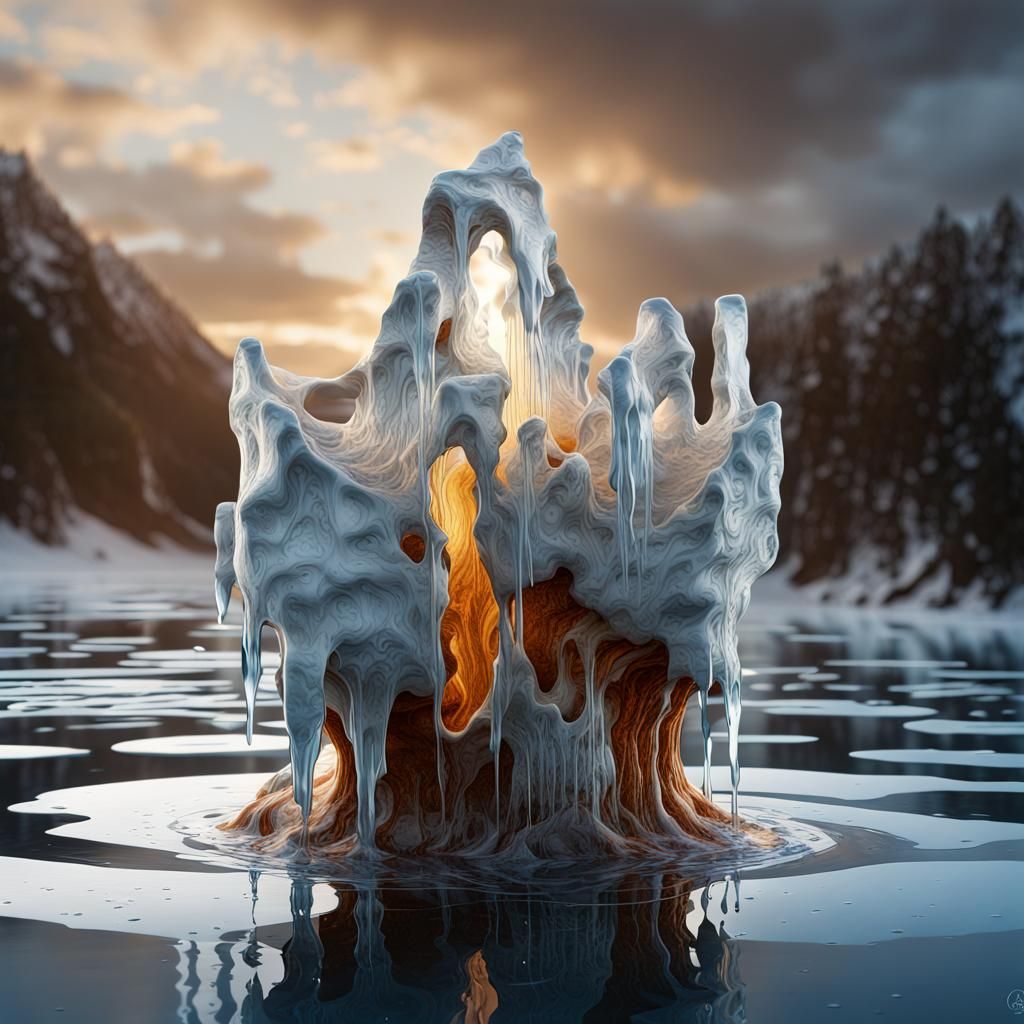 Melting Ice Sculpture: Climate Change Impact