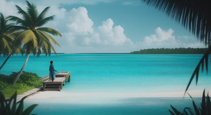 Maldivian Island Landscape in Cinematic Film Style