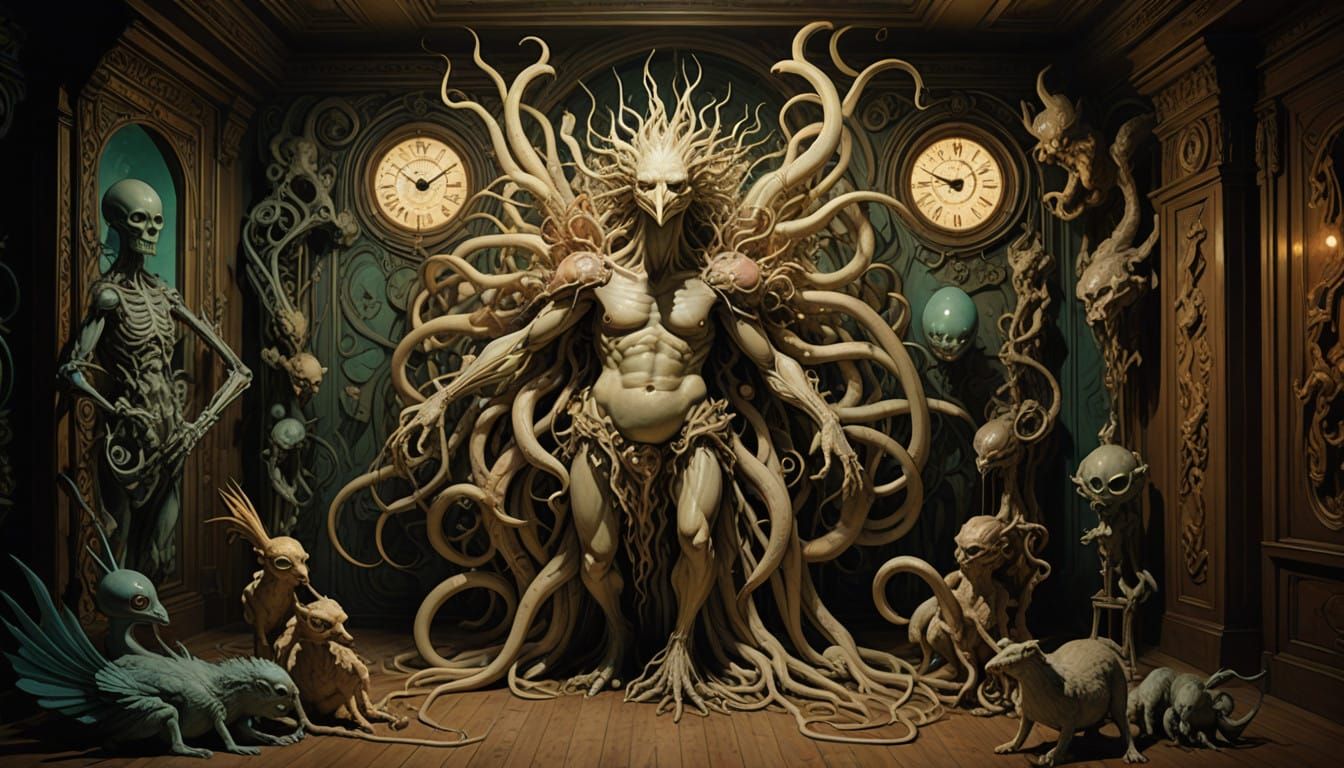 Ethereal Surrealist Dreamscape in Swirling Imperial Colors