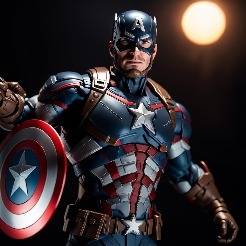 Captain America Action Figure in Packaging: Photorealistic 8...