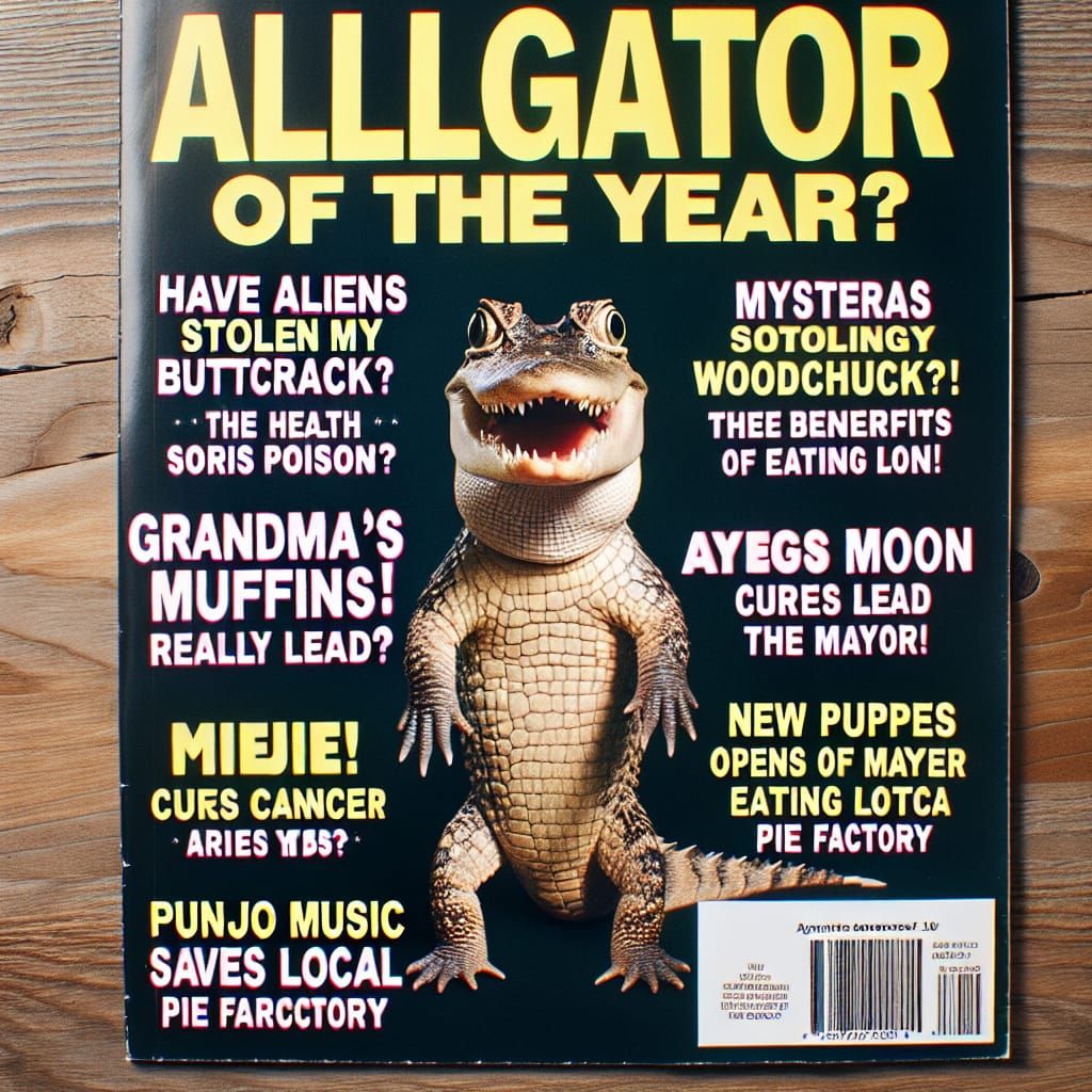 Humorous Magazine Cover: Alligator of the Year