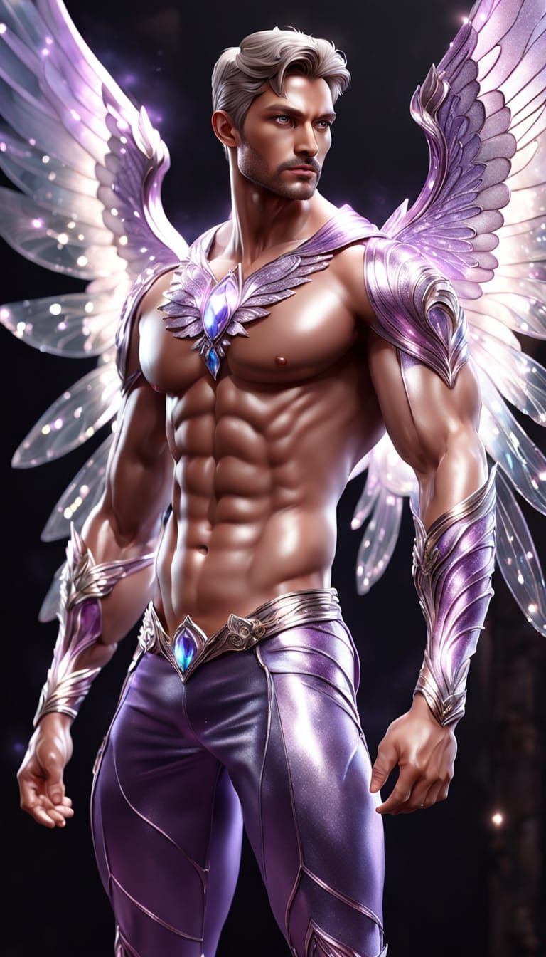 Photorealistic Fairy Guardian of Spirit in Crystal Spandex