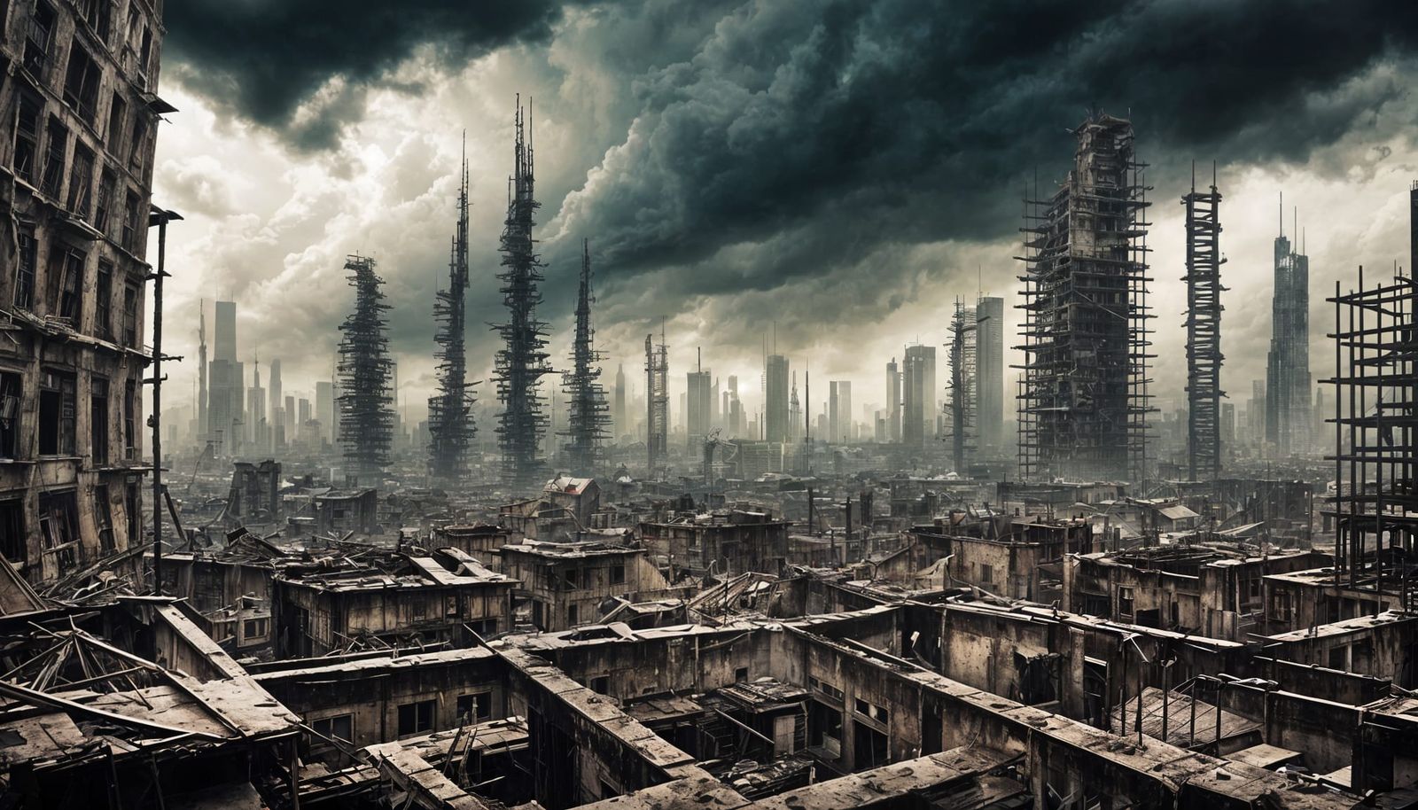 Apocalyptic Cityscape Unfolds in Surreal Storm