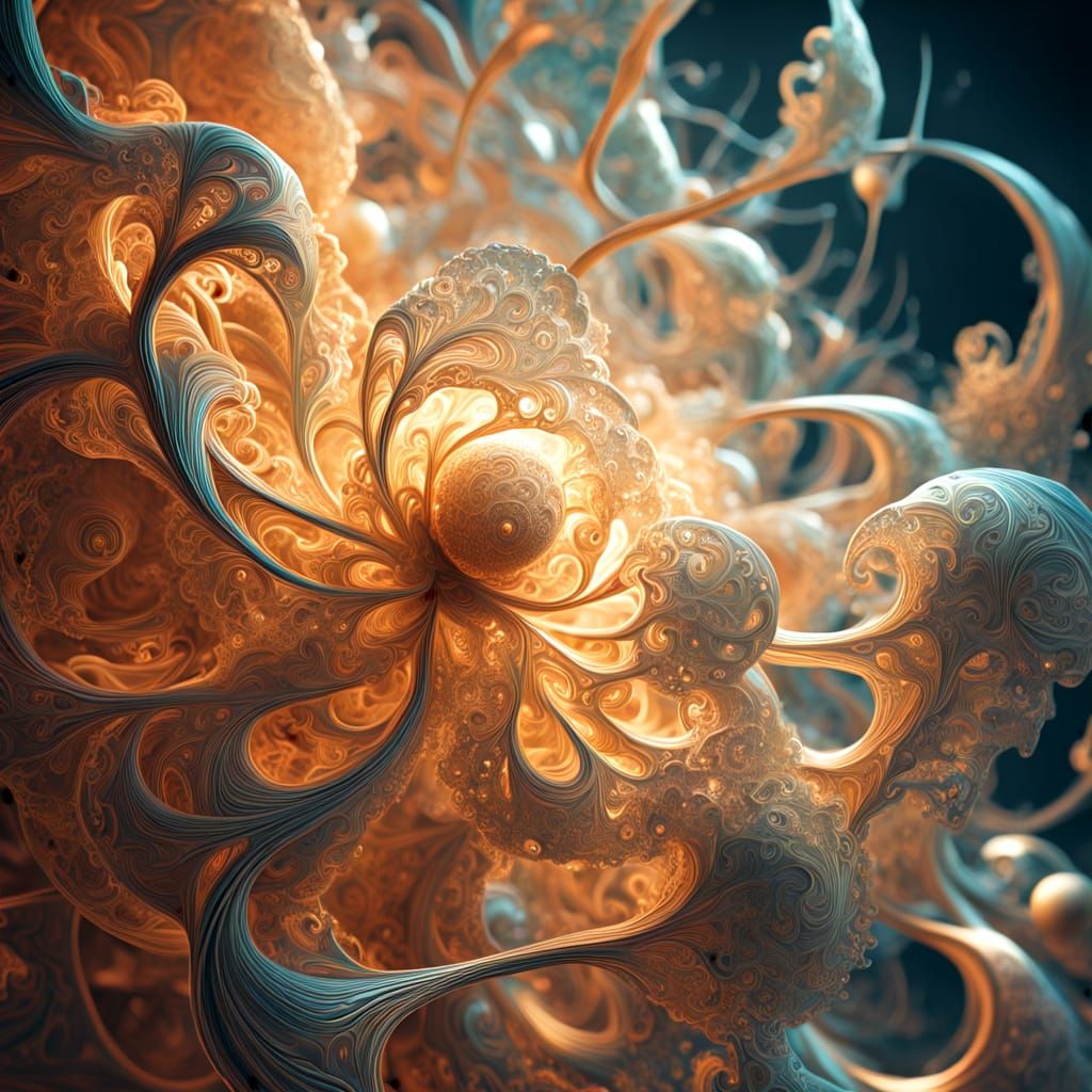 Surrealist Fractal Threads in Iridescent Hues