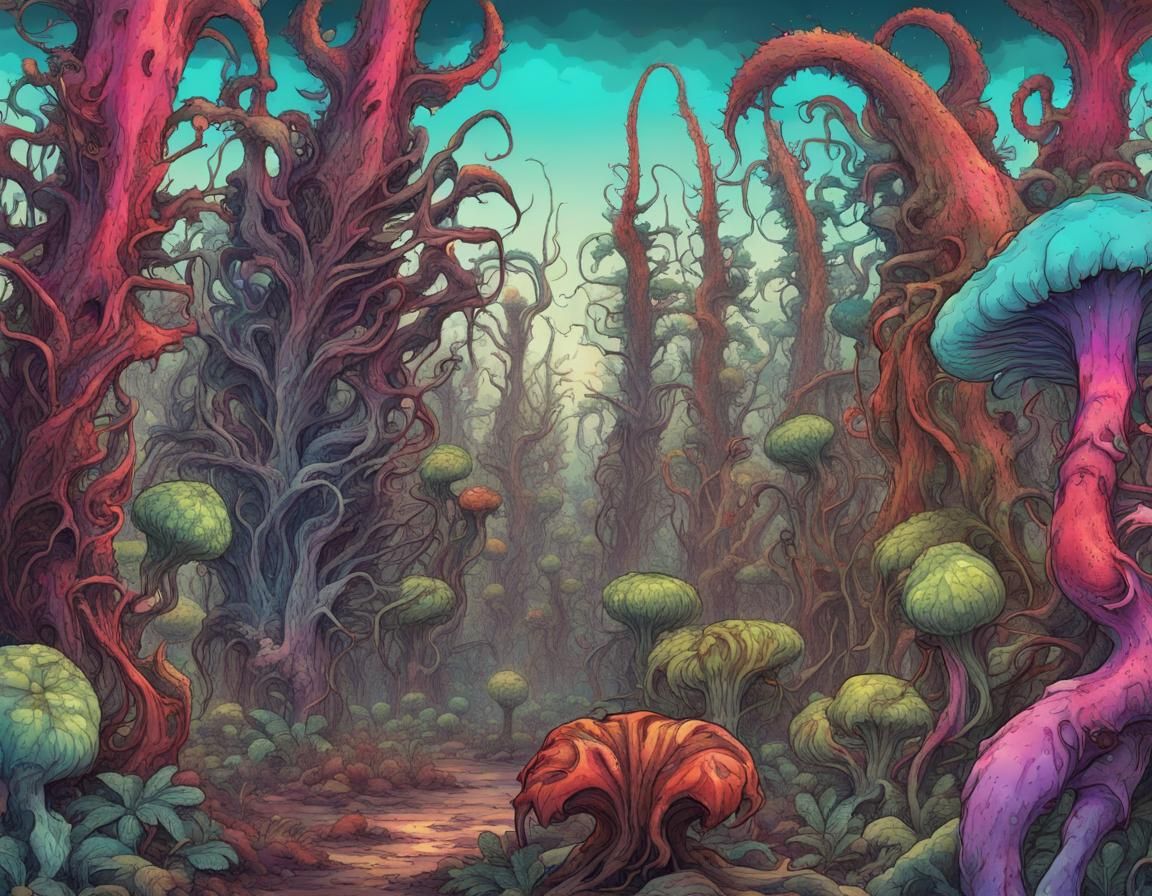 Carnivorous Forest: Grotesque Comic Art