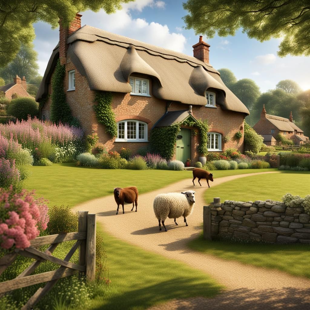 English Countryside Cottage in Summertime, High Definition