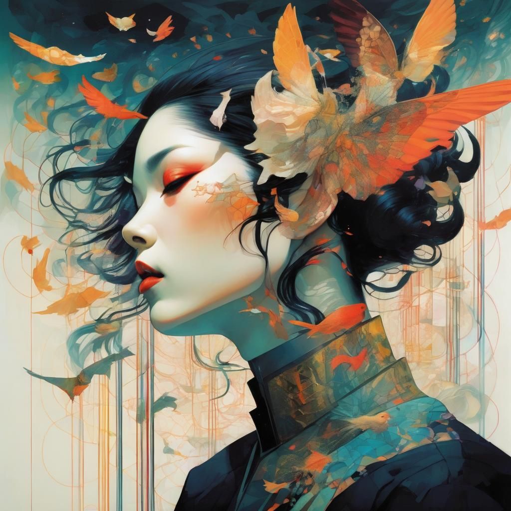 Surreal Cubist Emperor with Deep Saturation