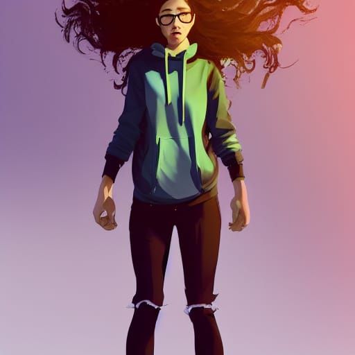 Girl in Hoodie: Hyperdetailed Digital Art