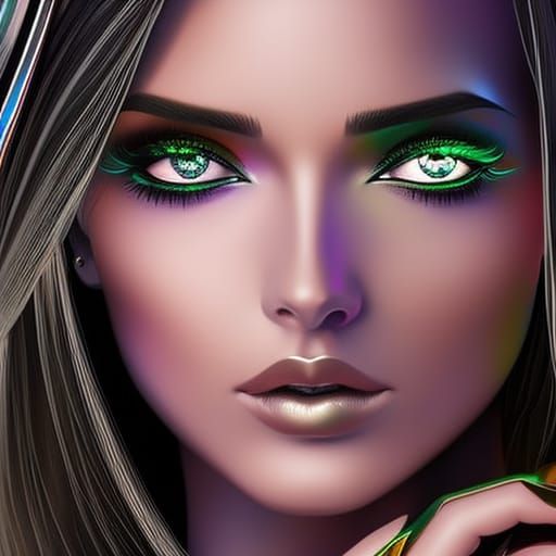 Beautiful gorgeous woman, Deep emerald green eyes